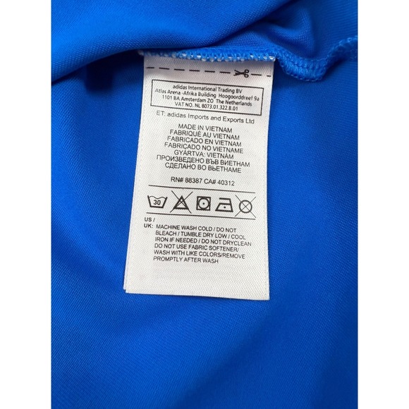 Adidas Golf Sleeveless Polo Shirt Womens Small Blue Neon Yellow Athletic Top - Picture 7 of 7